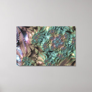 Mandelbrot Set Fractal Digital Art Tea Green Canvas Afdruk