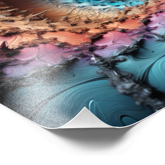 Mandelbrot Set ontmoet Zwart Gat in 3D Foto Afdruk (Hoek)