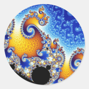 Mandelbrot Set Satellite Double Spiral Fractal Ronde Sticker