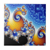 Mandelbrot Set Satellite Double Spiral Fractal Tegeltje (Voorkant)