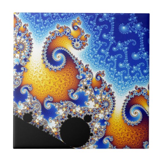Mandelbrot Set Satellite Double Spiral Fractal Tegeltje (Voorkant)