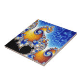 Mandelbrot Set Satellite Double Spiral Fractal Tegeltje (Zijkant)