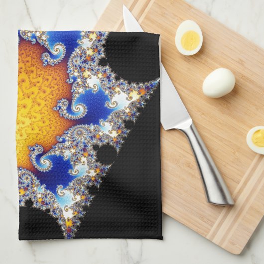 Mandelbrot Set Satellite Double Spiral Fractal Theedoek (Quarter Fold)