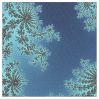 Mandelbrot Snowflake - babyblauw fractal ontwerp Stof