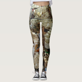 Manden in een keukenwinkel creëren natuurlijke kle leggings