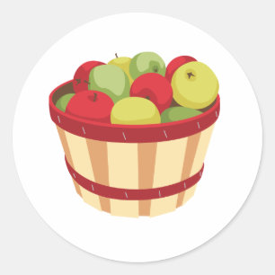 mandje appelen ronde sticker