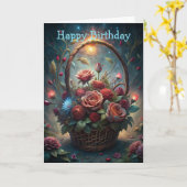 mandje bloemen kaart (Gele Bloem)