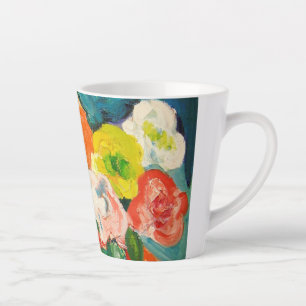 Mandje bloemen latte Mok