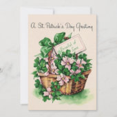 mandje met bloemen op maat St. Patrick's Day Feestdagenkaart (Voorkant)