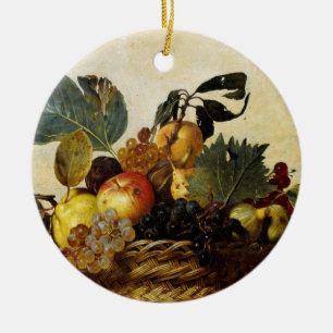 mandje met fruit, Caravaggio Keramisch Ornament