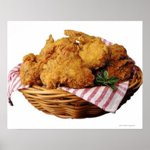 mandje van gefrituurde kip poster