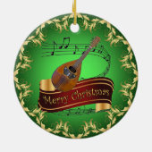 Mandolin 02 ~ Musical Scroll ~ Merry Kerstmis ~ Keramisch Ornament (Achterkant)