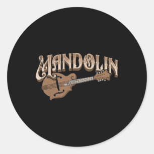 Mandolin Bluegrass Volksmuziek Mandoline Speler Mu Ronde Sticker