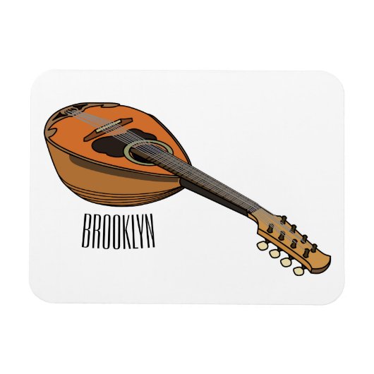 Mandolin cartoon illustratie magneet (Horizontaal)