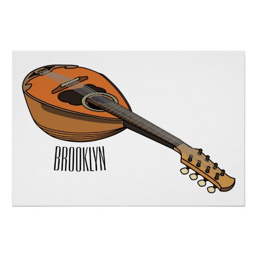 Mandolin cartoon illustratie perfect poster (Voorkant)