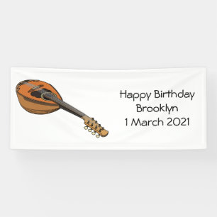 Mandolin cartoon illustratie spandoek