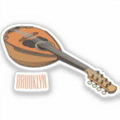 Mandolin cartoon illustratie sticker (Voorkant)
