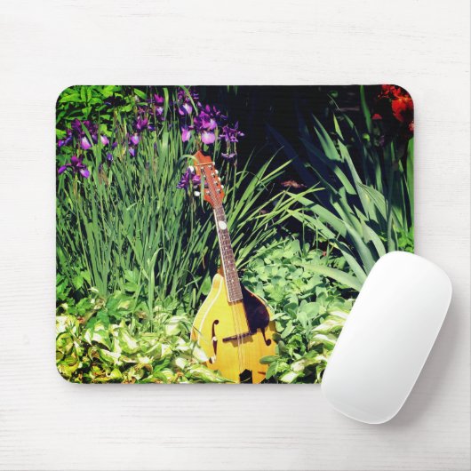 Mandolin en Iris Flower Garden Muismat (Met muis)