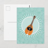 Mandolin Fun Turquoise Swirl Music Briefkaart (Voorkant / Achterkant)