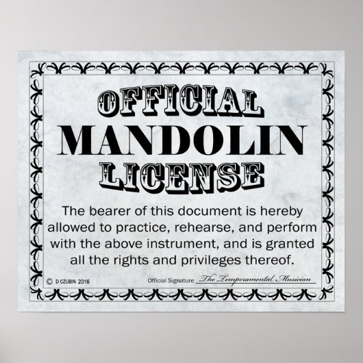 Mandolin-licentie Poster (Voorkant)