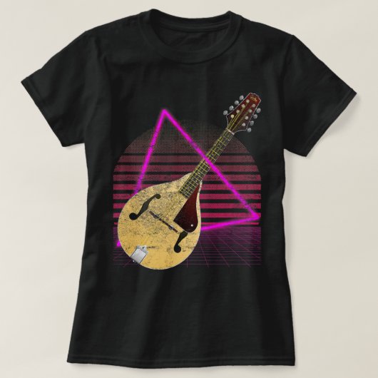 Mandolin Lover  Mandolin Vaporwave 80s Aest T-shirt (Design voorkant)