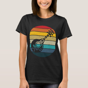 Mandolin Lover retro zonsondergang mandoline spel T-shirt