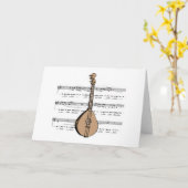 mandolin lute en bladmuziek kaart (Gele Bloem)