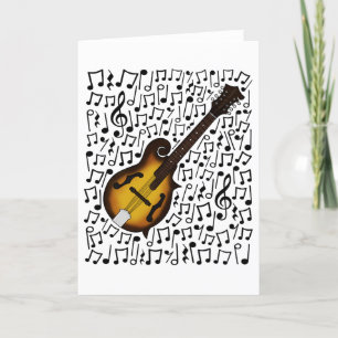 Mandolin Musical Notes Mandolinist Folk Musician Feestdagen Kaart