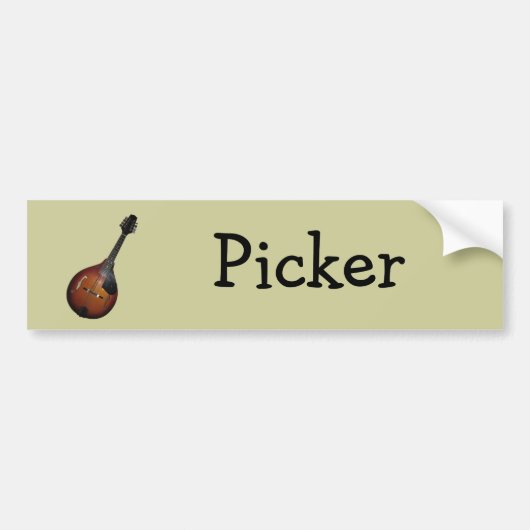Mandolin Picker Bumpersticker (Voorkant)