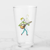 Mandolin Playing Stickman Glas (Achterkant)