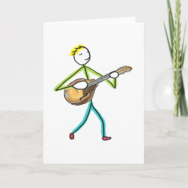Mandolin Playing Stickman Kaart