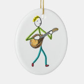 Mandolin Playing Stickman Keramisch Ornament (Rechts)