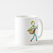 Mandolin Playing Stickman Koffiemok (Voorkant rechts)