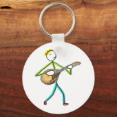 Mandolin Playing Stickman Sleutelhanger (Voorkant)