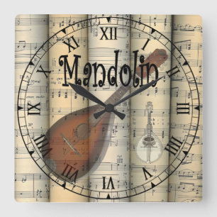 Mandolin ~ Rollend vel Music ~ Unieke ~ Vierkante Klok