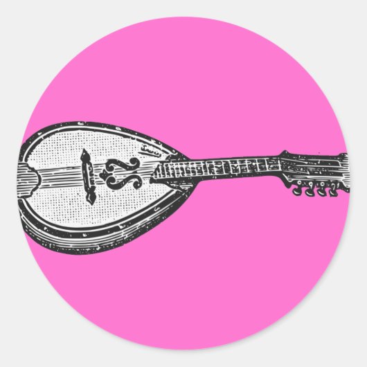 Mandolin Ronde Sticker (Voorkant)