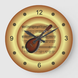 Mandolin ~ Sheet Music ~ Gold Background ~ Grote Klok