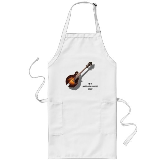 MANDOLIN SPELEN COOK-APRON LANG SCHORT (Voorkant)