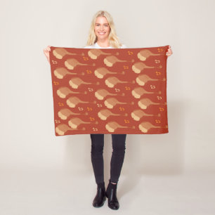 Mandolines en muzieknoten fleece deken