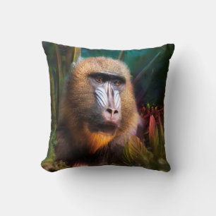 Mandril Baviaan MASKER IN DE JUNGLE Kussen