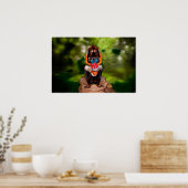 Mandrill Bodyschilderillusie Poster (Keuken)