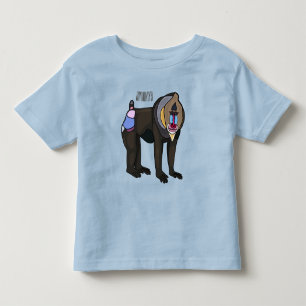 Mandrill cartoon illustratie kinder shirts