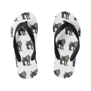 Mandrill cartoon illustratie kinder teenslippers