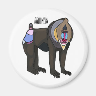 Mandrill cartoon illustratie magneet