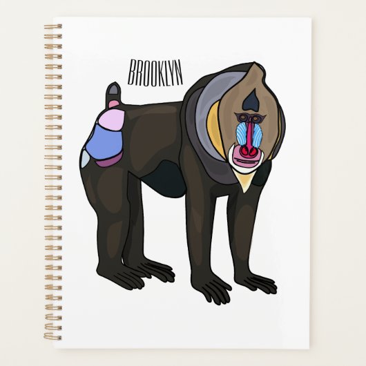 Mandrill cartoon illustratie planner (Voorkant)