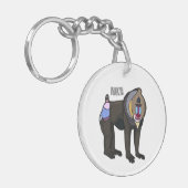 Mandrill cartoon illustratie sleutelhanger (Voorkant Links)