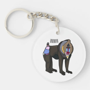 Mandrill cartoon illustratie sleutelhanger