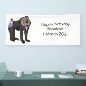 Mandrill cartoon illustratie spandoek (Beurs)