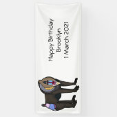 Mandrill cartoon illustratie spandoek (Verticaal)