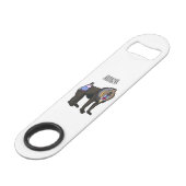 Mandrill cartoon illustratie speed flessenopener (Achterkant Gekanteld)